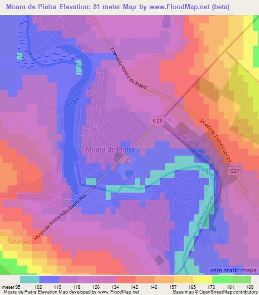 Moara de Piatra,Moldova Elevation Map