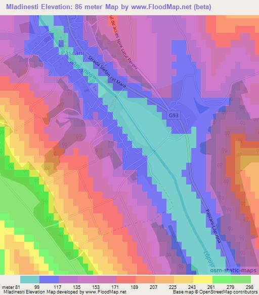 Mladinesti,Moldova Elevation Map