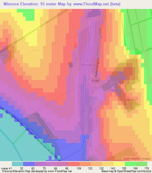 Misovca,Moldova Elevation Map