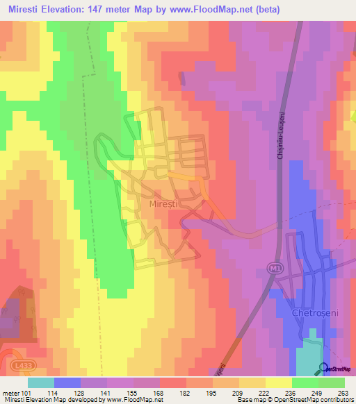 Miresti,Moldova Elevation Map