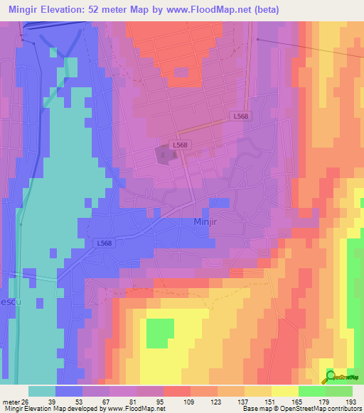 Mingir,Moldova Elevation Map