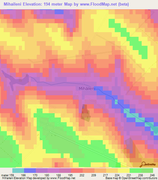 Mihaileni,Moldova Elevation Map