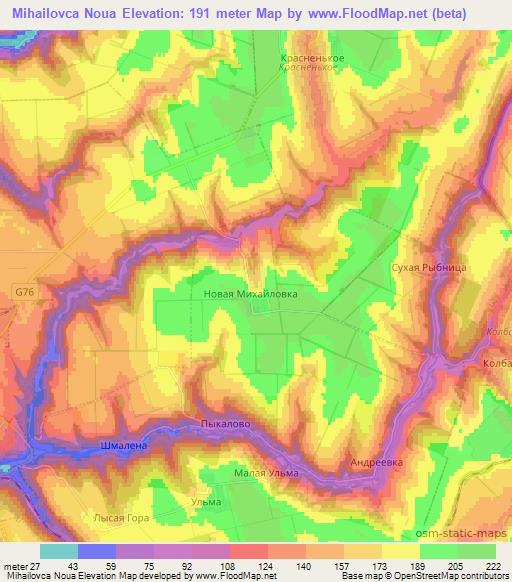 Mihailovca Noua,Moldova Elevation Map