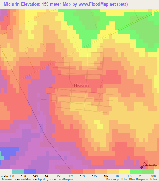 Miciurin,Moldova Elevation Map