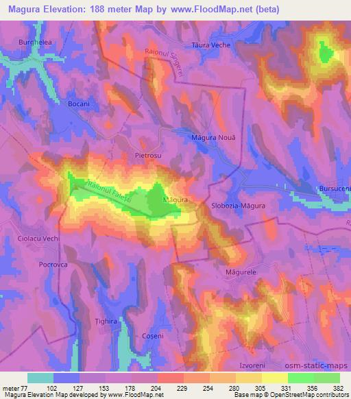 Magura,Moldova Elevation Map