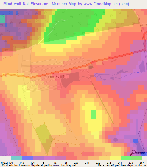 Mindrestii Noi,Moldova Elevation Map