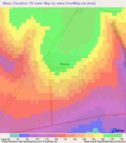 Maiac,Moldova Elevation Map