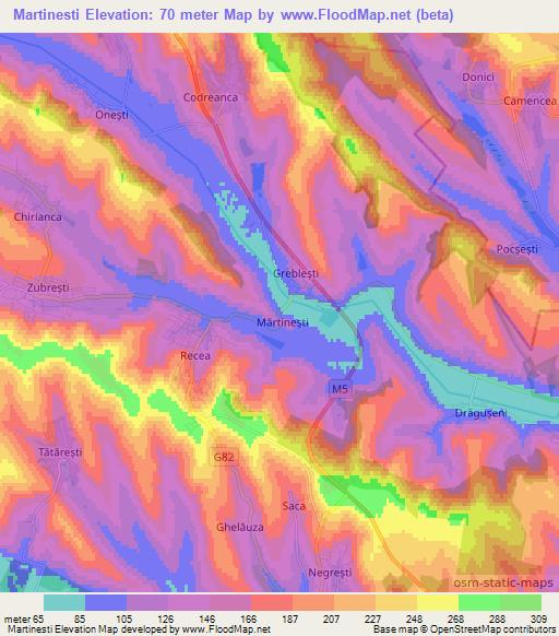 Martinesti,Moldova Elevation Map