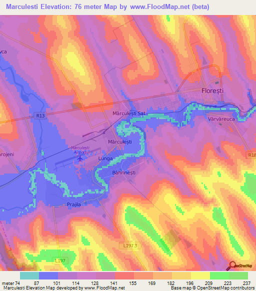 Marculesti,Moldova Elevation Map