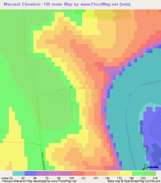 Marcauti,Moldova Elevation Map