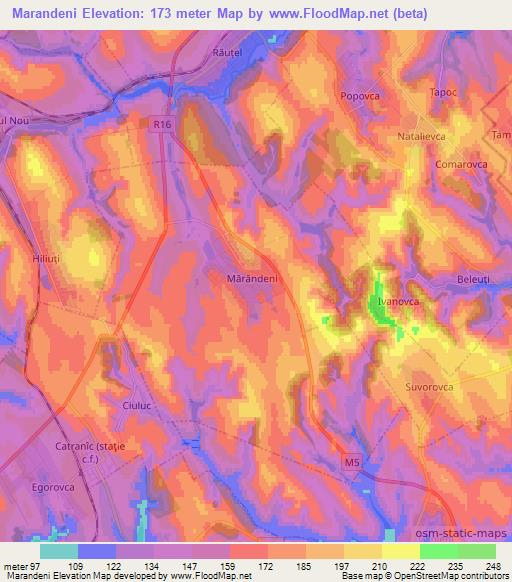 Marandeni,Moldova Elevation Map