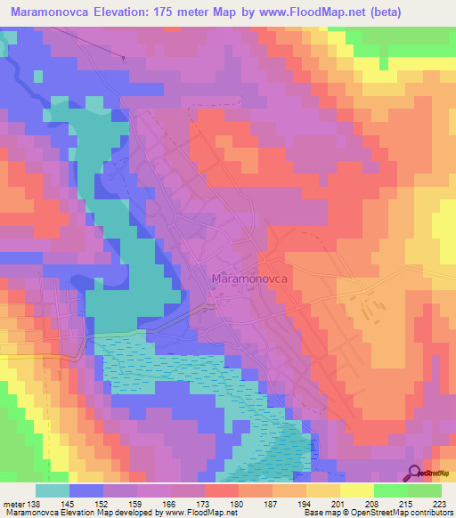 Maramonovca,Moldova Elevation Map