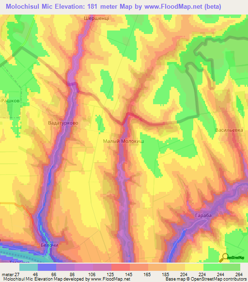 Molochisul Mic,Moldova Elevation Map