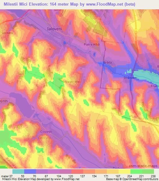 Milestii Mici,Moldova Elevation Map