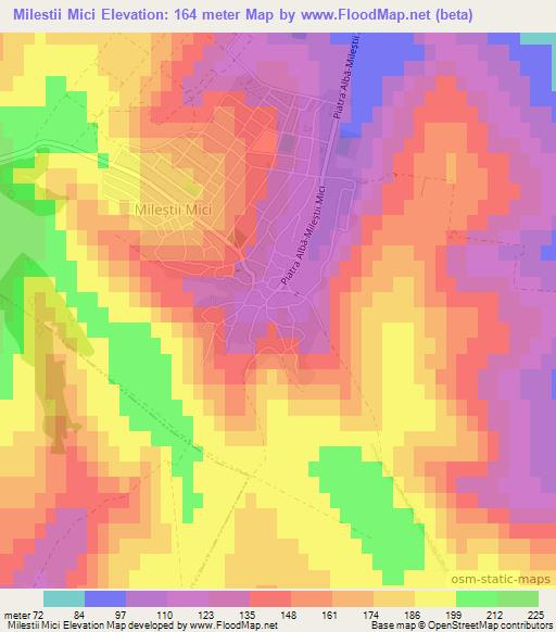 Milestii Mici,Moldova Elevation Map