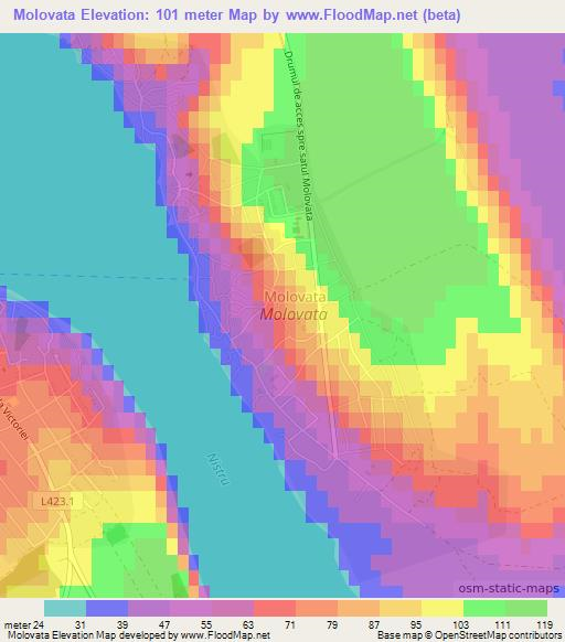 Molovata,Moldova Elevation Map