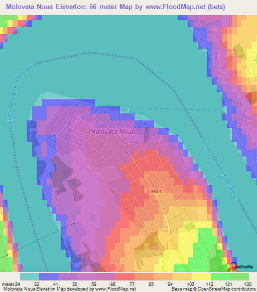 Molovata Noua,Moldova Elevation Map