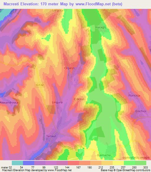 Macresti,Moldova Elevation Map