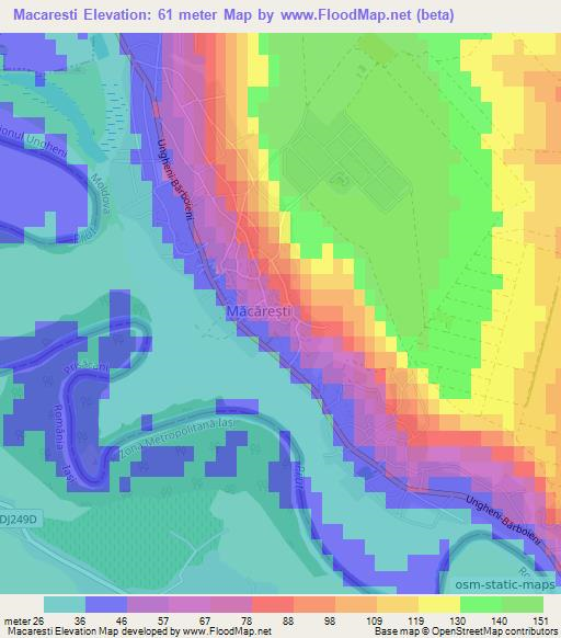 Macaresti,Moldova Elevation Map