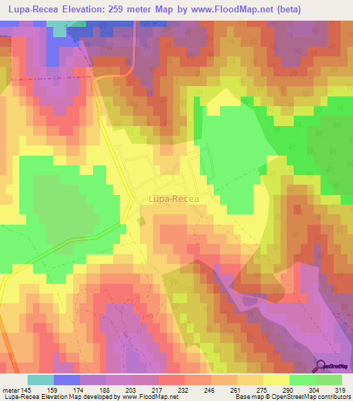 Lupa-Recea,Moldova Elevation Map