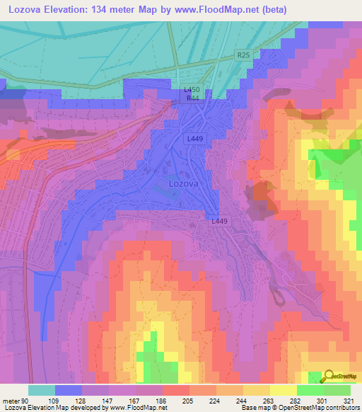 Lozova,Moldova Elevation Map