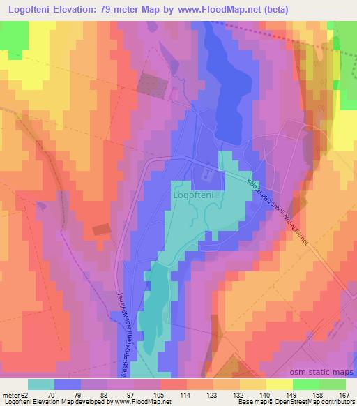 Logofteni,Moldova Elevation Map