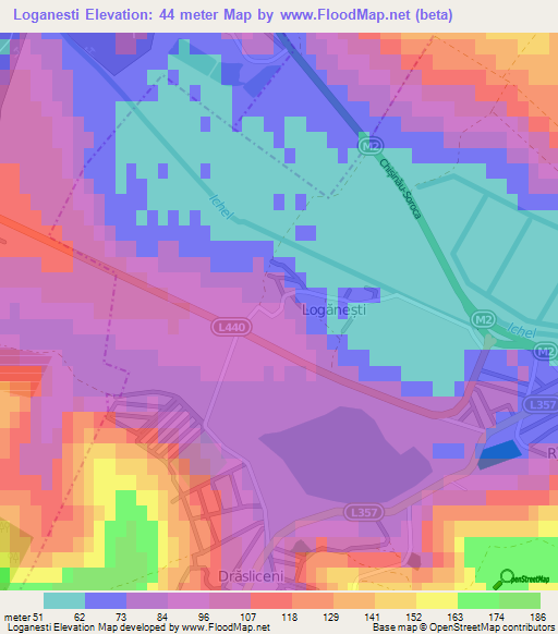 Loganesti,Moldova Elevation Map