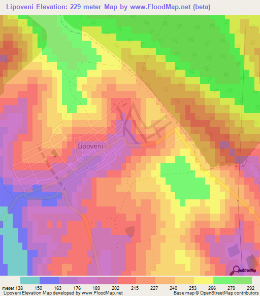 Lipoveni,Moldova Elevation Map