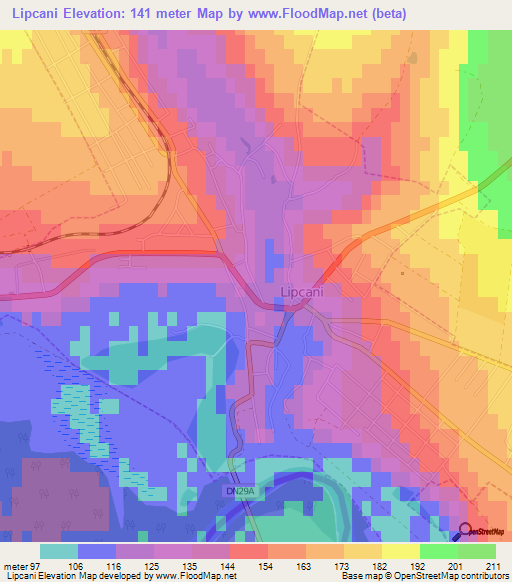 Lipcani,Moldova Elevation Map