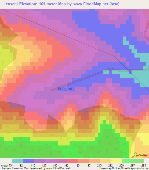 Leuseni,Moldova Elevation Map