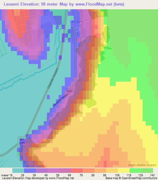 Leuseni,Moldova Elevation Map