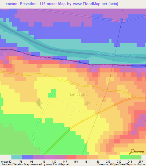 Lencauti,Moldova Elevation Map