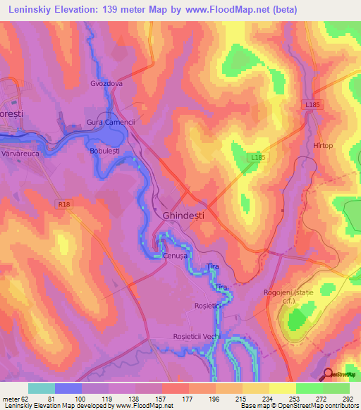 Leninskiy,Moldova Elevation Map