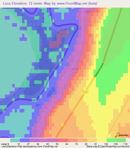 Leca,Moldova Elevation Map