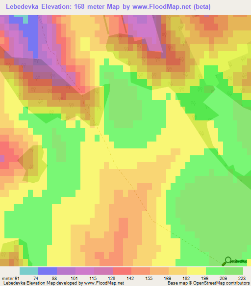 Lebedevka,Moldova Elevation Map