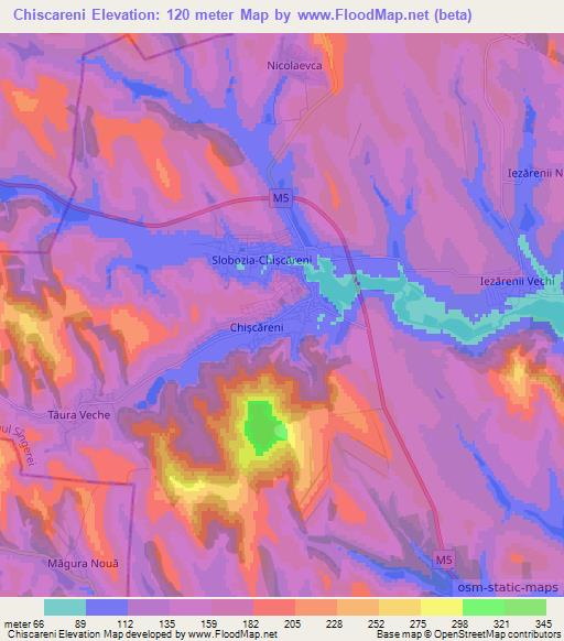 Chiscareni,Moldova Elevation Map