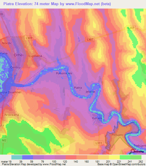 Piatra,Moldova Elevation Map