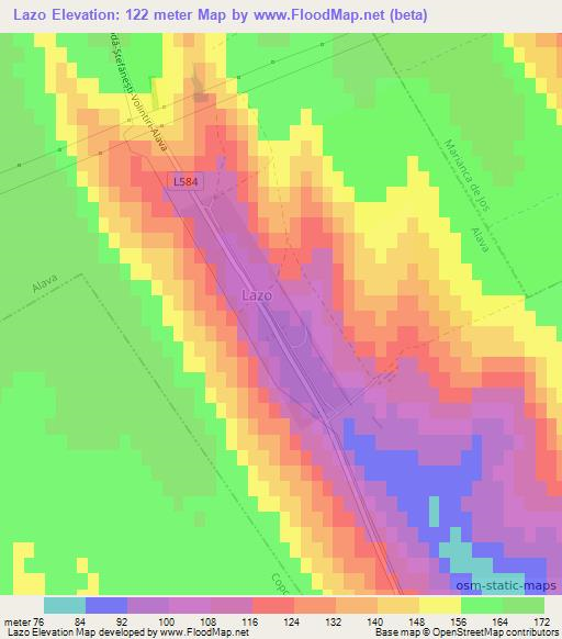 Lazo,Moldova Elevation Map