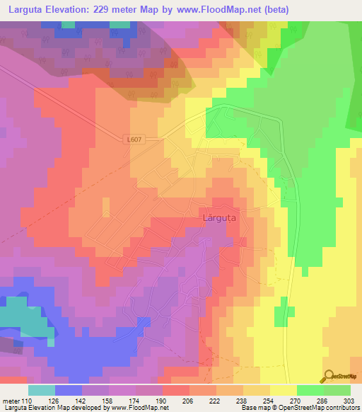 Larguta,Moldova Elevation Map