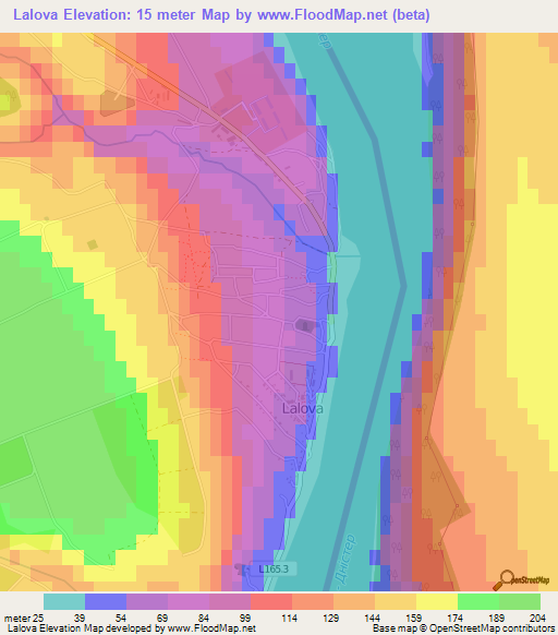 Lalova,Moldova Elevation Map