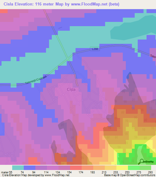 Cisla,Moldova Elevation Map