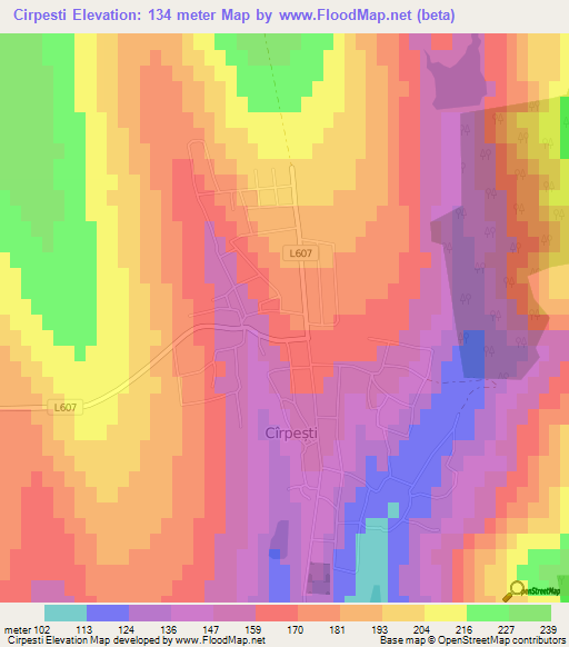 Cirpesti,Moldova Elevation Map