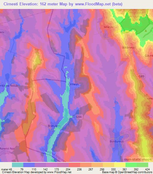 Cirnesti,Moldova Elevation Map