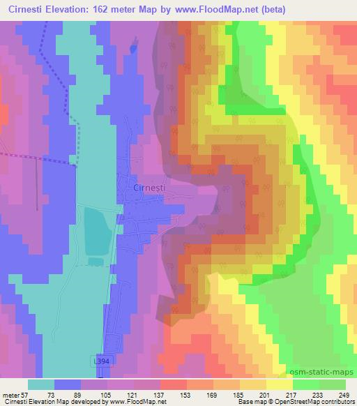 Cirnesti,Moldova Elevation Map