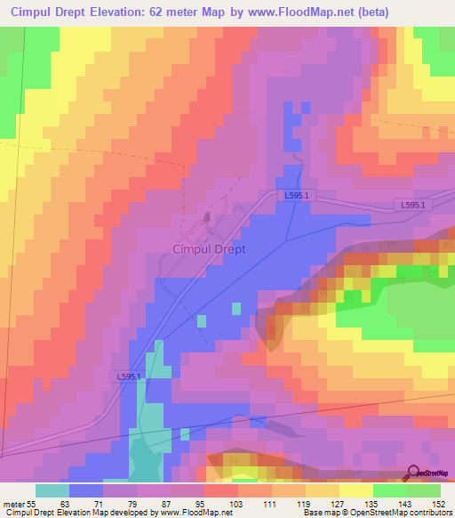 Cimpul Drept,Moldova Elevation Map