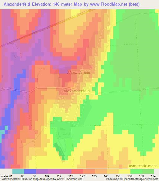 Alexanderfeld,Moldova Elevation Map