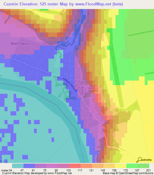 Cuzmin,Moldova Elevation Map