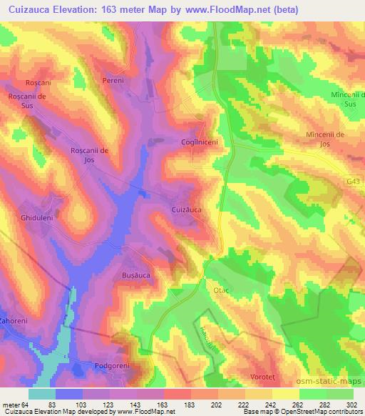 Cuizauca,Moldova Elevation Map