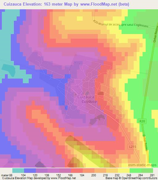 Cuizauca,Moldova Elevation Map