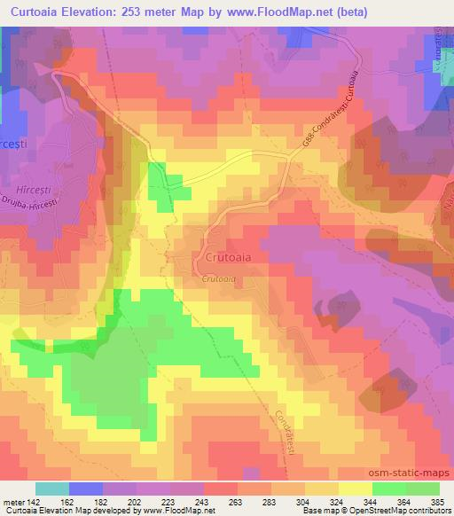 Curtoaia,Moldova Elevation Map